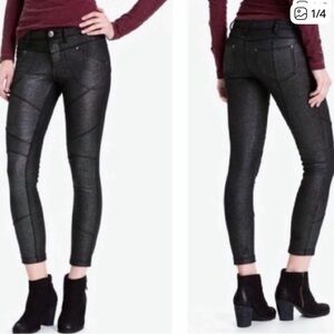Free People Dark Metallic Moto Skinny Pants